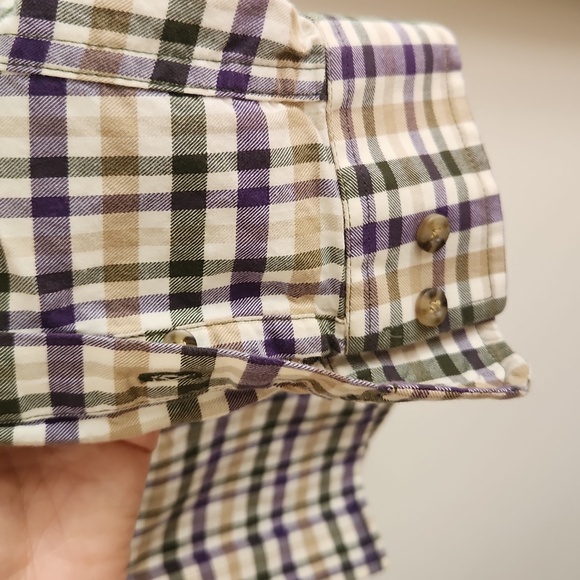 Eddie Bauer 100% Cotton Plaid Button Down - Picture 4 of 5